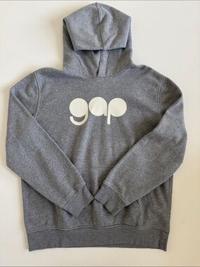 GAP Men's Gray Hoodie with White Logo